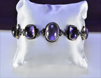 Handmade Amethyst Sterling Silver Bracelet, Genuine Gemstone Jewelry