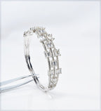 Handmade Genuine Baguette Zircon Gemstone Silver Bracelet, Zircon Bracelet Jewelry,Handcrafted, Gift For Her, Wedding Gift