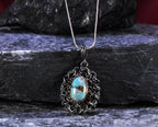 Handmade Genuine Turqouise Silver Necklace,Turqouise Jewelry,Turqouise Gemstone Pendant,Handcrafted Pendant Gift