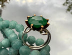 Handmade Green Agate Ring: 925 Sterling Silver, Harmony Jewelry