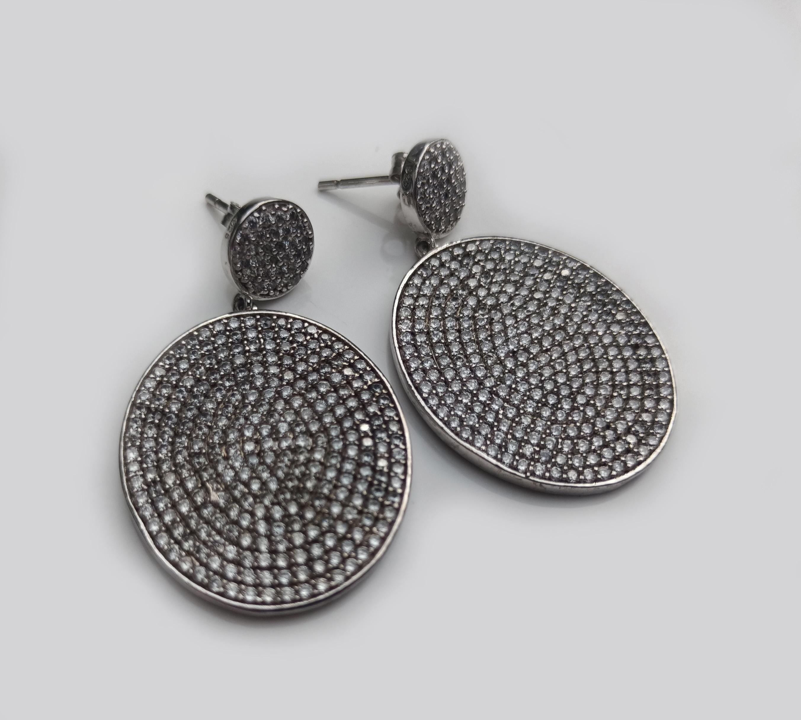 Handmade Sterling Silver Zircon Earrings: 925 Silver Jewelry