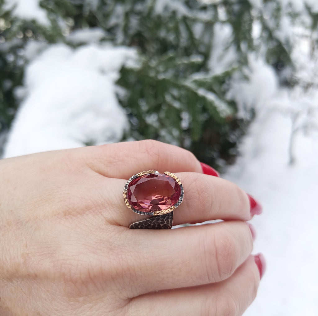 Handmade Sultanite Ring in Sterling Silver, Unique Gemstone Jewelry, Color‑Changing Design