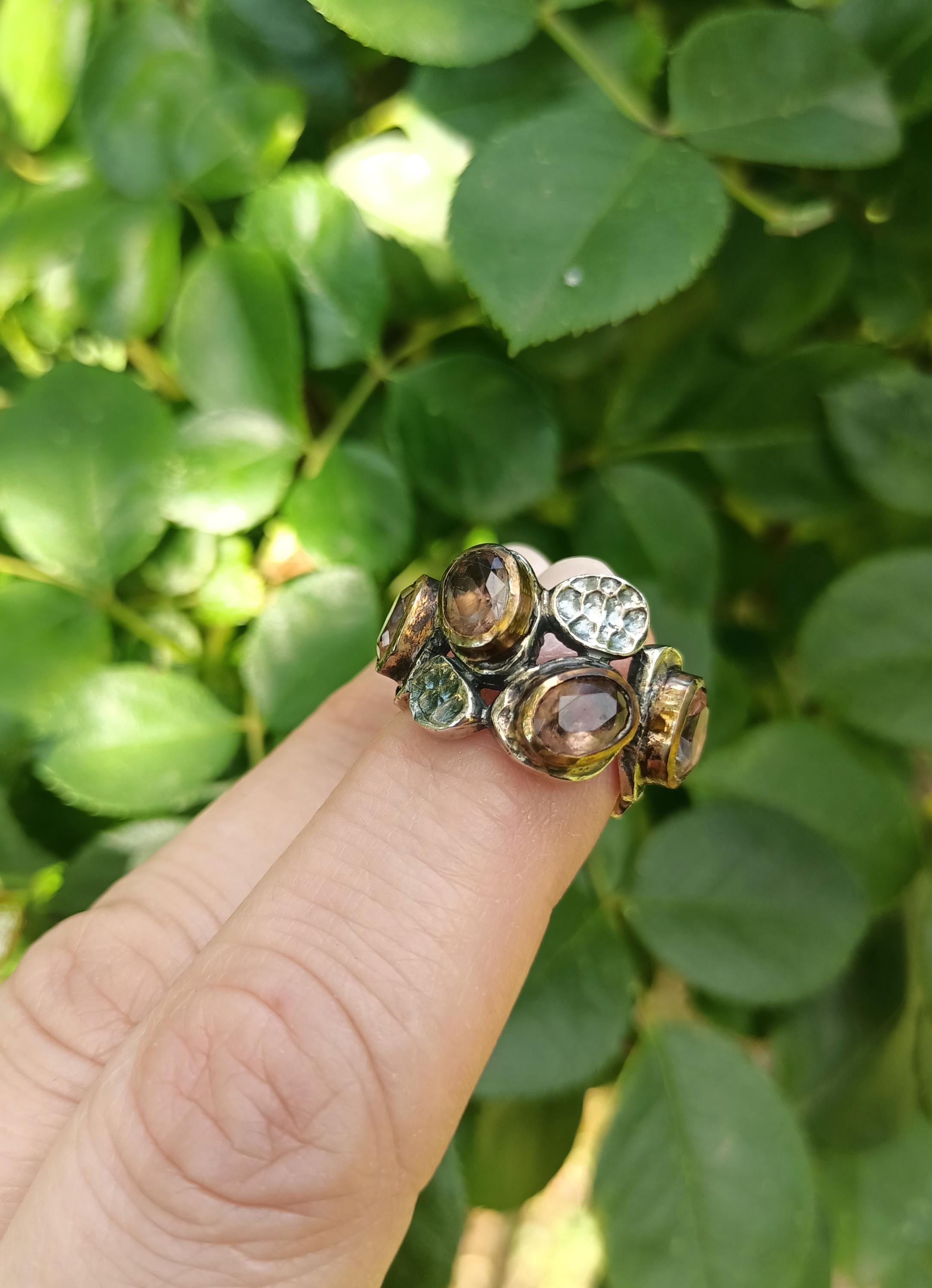 Handmade Color Changing Sultanite Silver Ring: Turkish Gemstone Jewelry