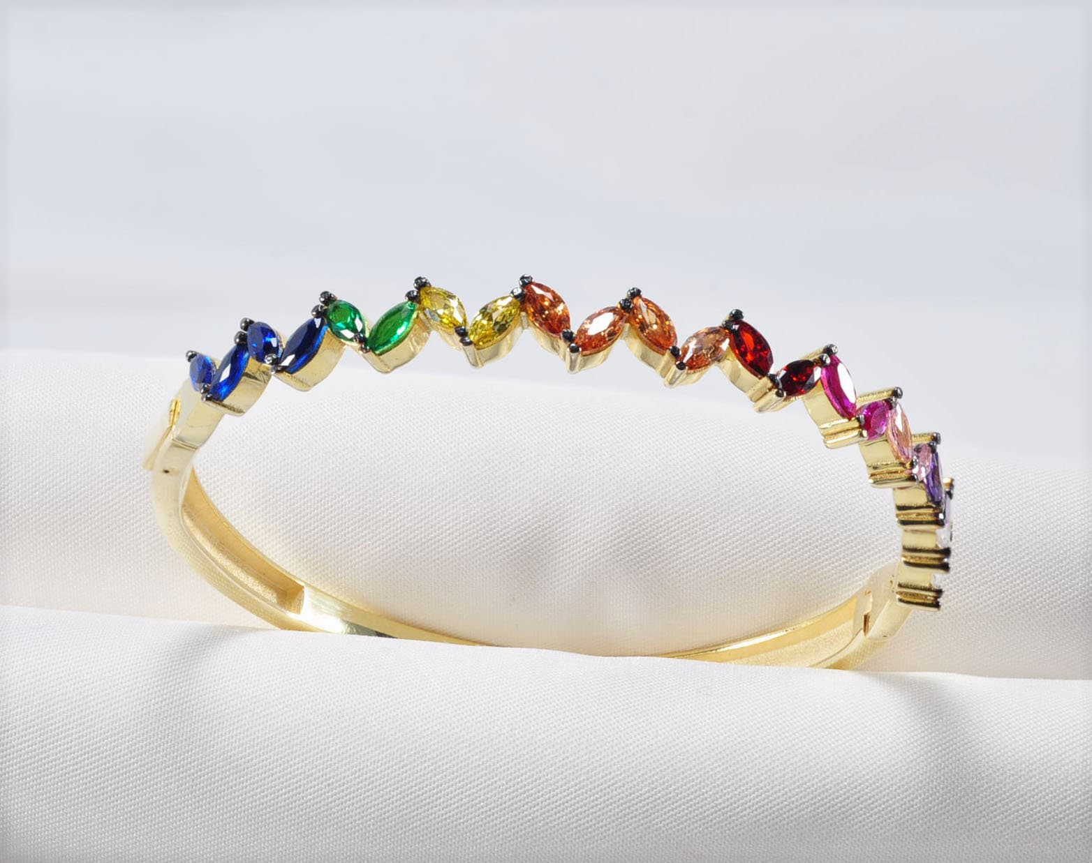 Handmade Genuine Colored Zircon Gemstone Silver Bracelet, Zircon Bracelet Jewelry,Handcrafted, Gift For Her, Wedding Gift
