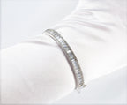 Handmade Genuine Baguette Zircon Gemstone Silver Bracelet, Zircon Bracelet Jewelry,Handcrafted, Gift For Her, Wedding Gift