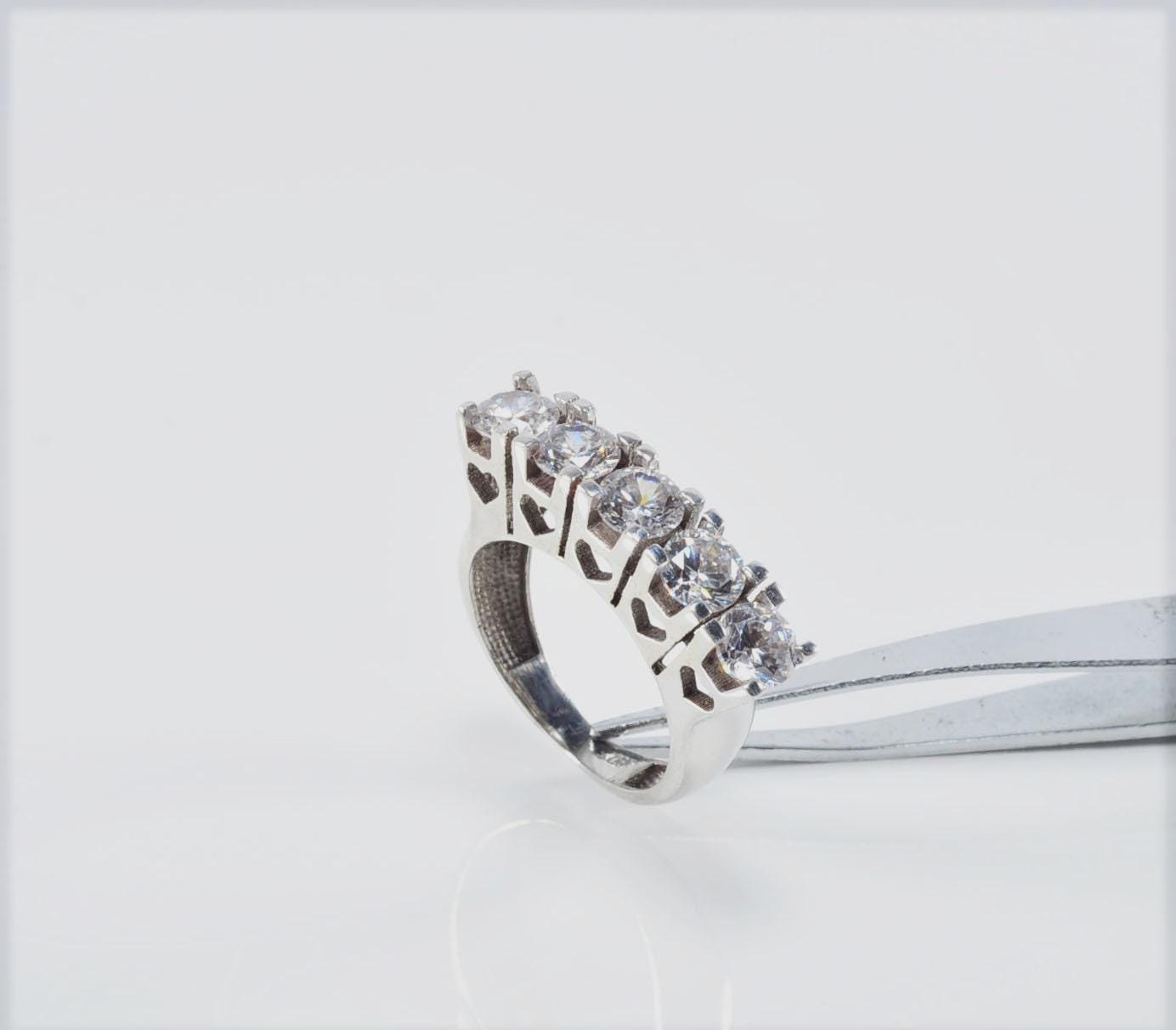Handmade Zircon 925 Sterling Silver Ring, Handcrafted Zircon Jewelry,Wedding Ring Gift, Anniversary Gift for Her