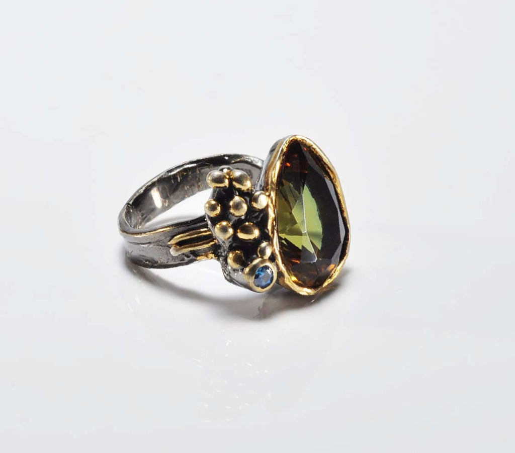 Handmade Sultanite Color Changing Ring: Art Deco Sterling Silver