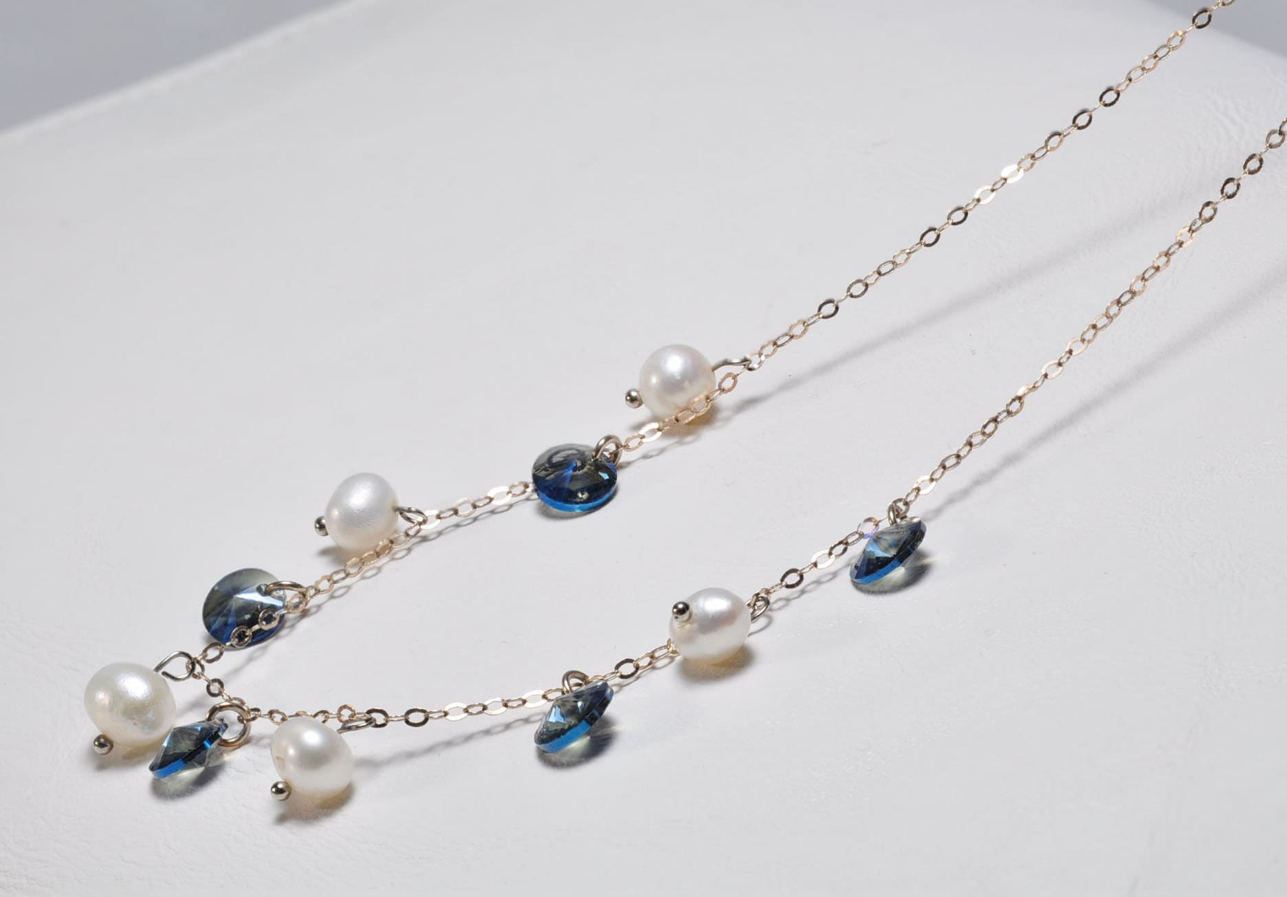 Handmade Aquamarine and Pearl Silver Necklace,925 Silver Genuine Authentic Necklace,Aquamarine and Pearl Gemstone Jewelry Gift for Her