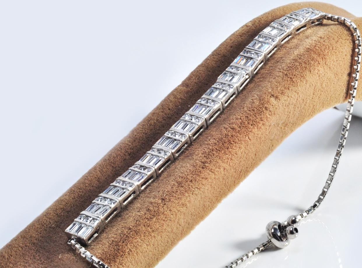 Handmade Genuine Zircon Gemstone Silver Bracelet, Zircon Bracelet Jewelry,Handcrafted Bracelet, Gift For Her