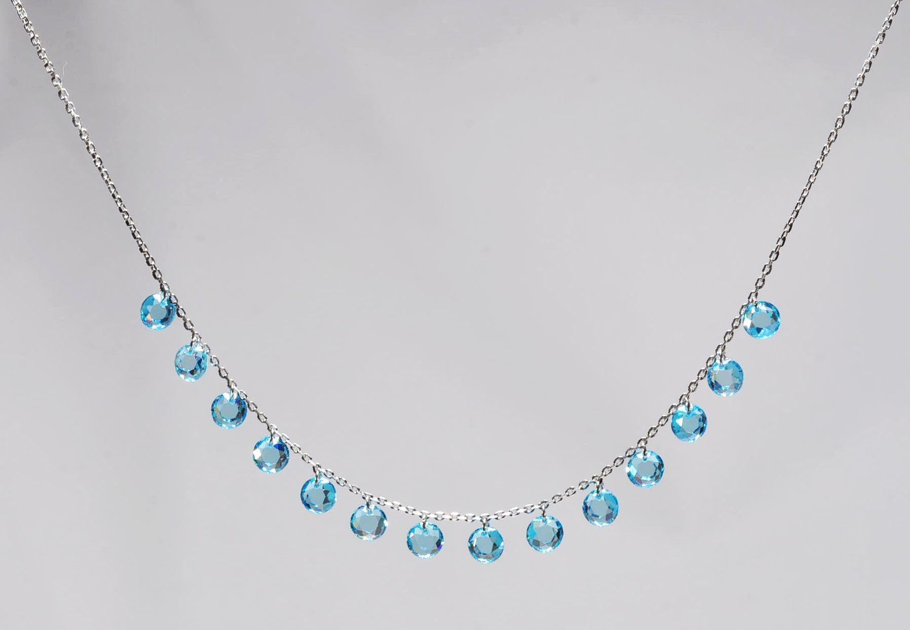 Handmade Aquamarine Sterling Silver Necklace, March Birthstone Jewelry