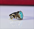 Handmade Genuine Turquoise Silver Ring,Turquoise Jewelry,Blue Turquoise Ring,Handcrafted Turquoise Ring