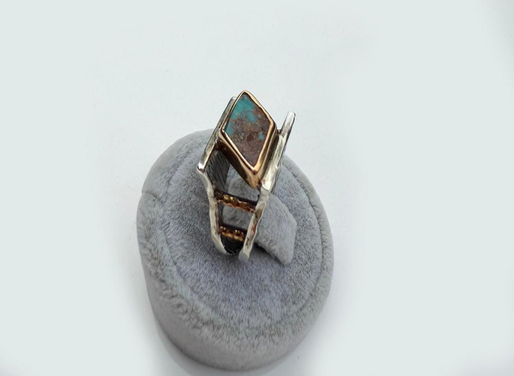 Handmade Turquoise Ring: 925 Sterling Silver Band, Artisan Jewelry