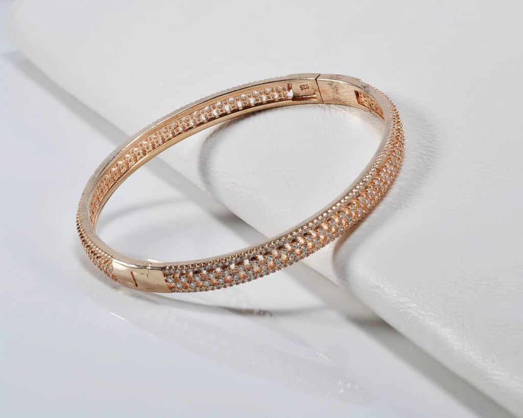 Handmade Genuine Zircon Gemstone Rose Silver Bracelet, Zircon Bracelet Jewelry,Wedding Gift, Anniversary Gift