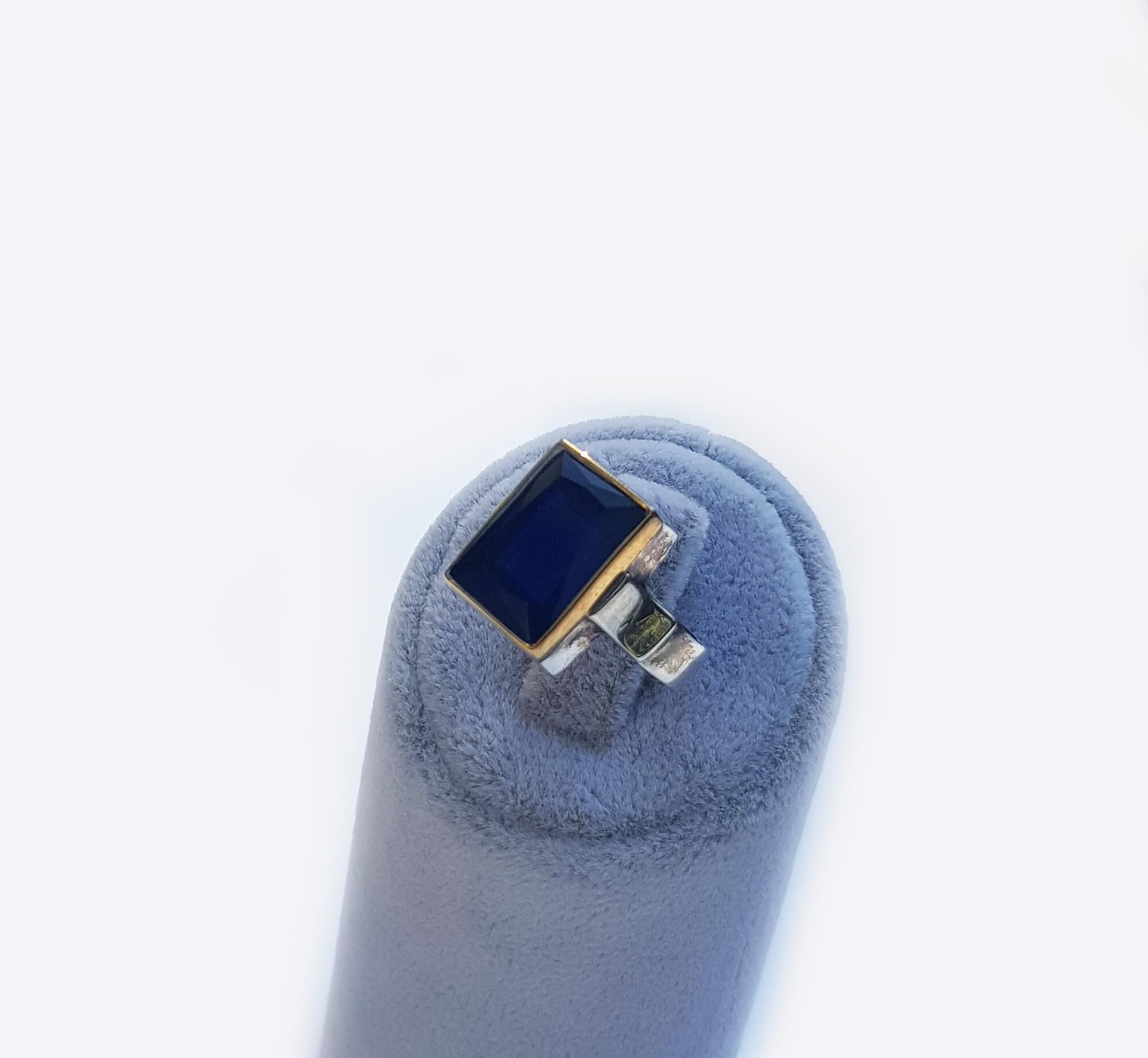 Handmade Sapphire Ring: 925 Sterling Silver Wedding Band