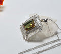 Handmade Sultanite Necklace, Baguette Zircon, 925 Sterling Silver