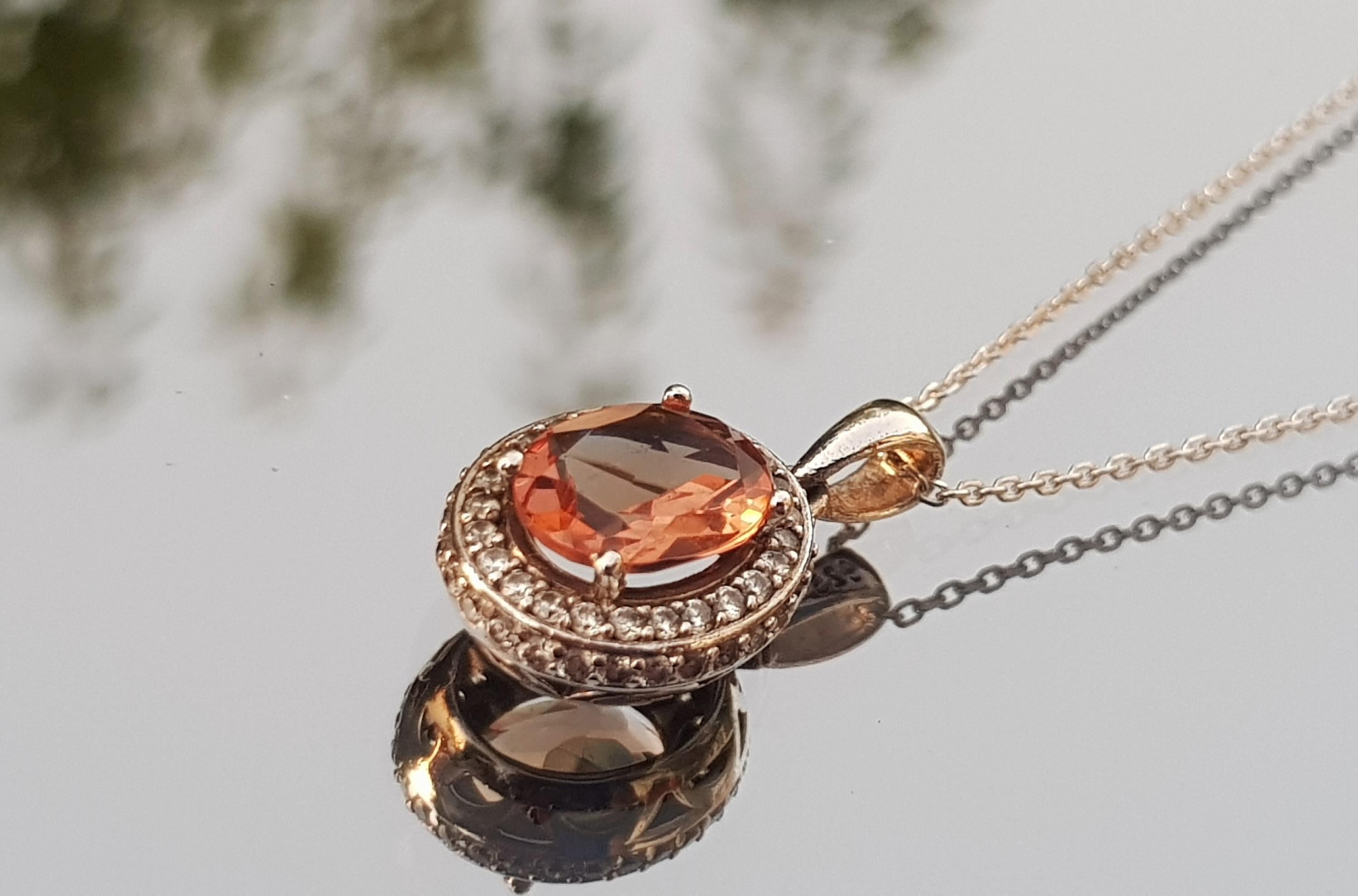 Handmade Sultanite & Zircon 925 Sterling Silver Necklace - Color Changing Gemstone