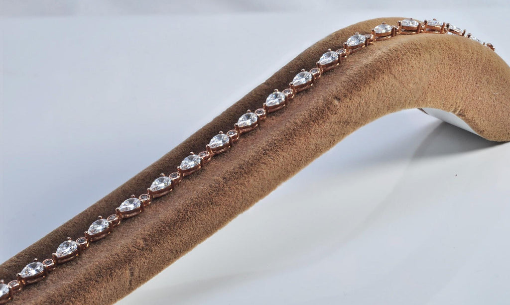 Handmade Genuine Zircon Gemstone Rose Silver Bracelet, Zircon Bracelet Jewelry,Handcrafted, Gift For Her, Wedding Gift