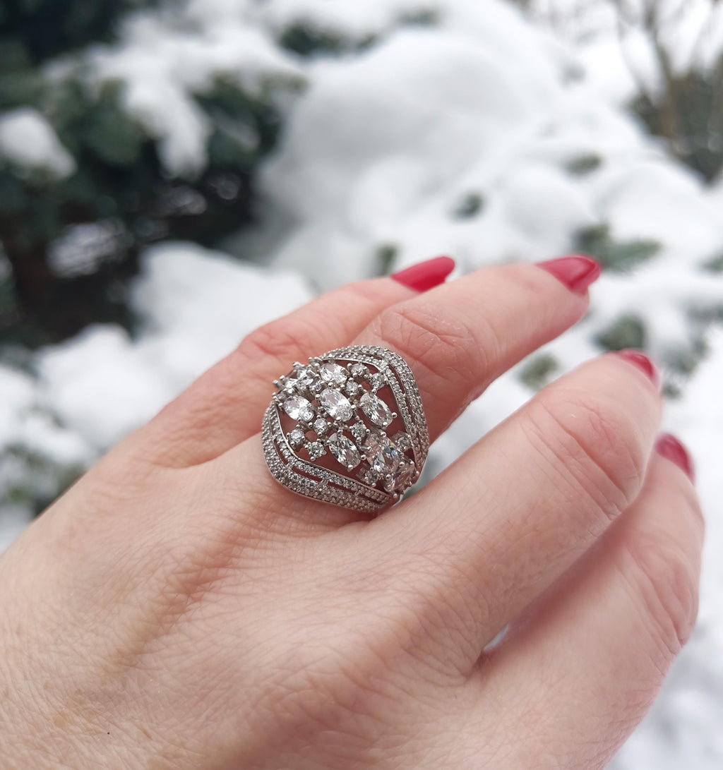 Handmade Zircon 925 Sterling Silver Ring, Handcrafted Zircon Jewelry,Wedding Ring Gift, Anniversary Gift for Her