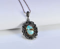 Handmade Genuine Turqouise Silver Necklace,Turqouise Jewelry,Turqouise Gemstone Pendant,Handcrafted Pendant Gift