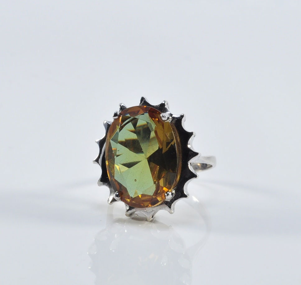 Handmade Color Changing Sultanite Ring, Sterling Silver, December Birthstone