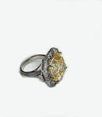 Handmade 925 Sterling Silver Cushion-Cut Citrine & Zircon Ring, Handcrafted Citrine Jewelry,Gift for her