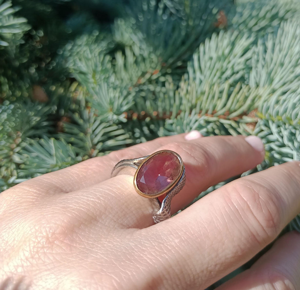 Handmade Color Changing Sultanite Silver Ring Jewelry