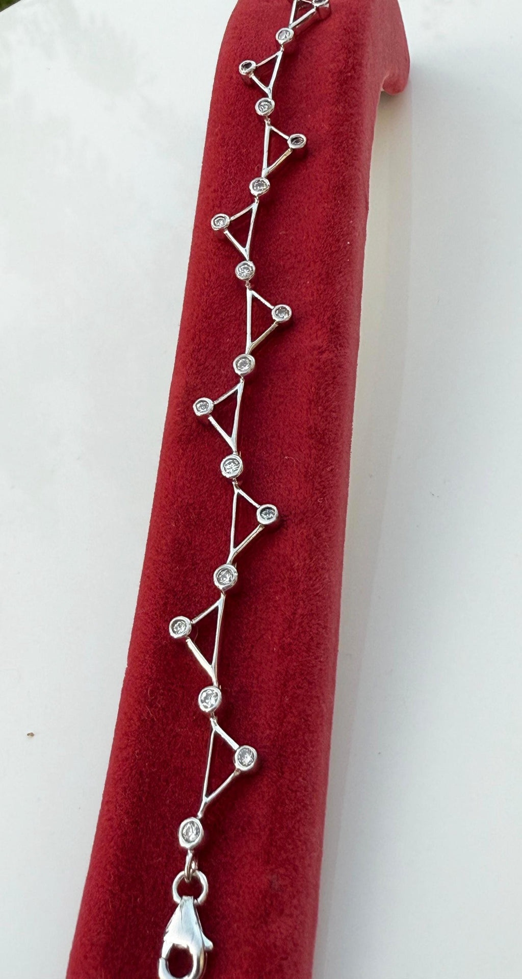 Handmade Zircon Gemstone Silver Bracelet: December Birthstone Jewelry