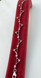 Handmade Zircon Gemstone Silver Bracelet: December Birthstone Jewelry