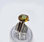 Handmade Color Changing Sultanite Silver Ring, Turkish Diaspora Ring