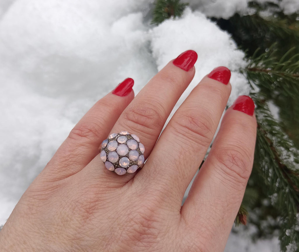 Handmade Genuine Pink Quartz Silver Ring,Pink Quartz Ring Jewelry, 925 Sterling Silver Pink Quartz Ring,Anniversary Gift