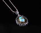 Handmade Genuine Turqouise Silver Necklace,Turqouise Jewelry,Turqouise Gemstone Pendant,Handcrafted Pendant Gift