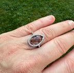 Handmade Citrine and Zircon Silver Ring: Artisan Jewelry Gift