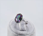 Handmade Mystic Topaz Silver Ring, Handcrafted Mystic Topaz Jewelry,Wedding Ring Gift, 925 Sterling Silver Mystic Topaz Ring,Gift for her