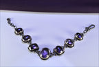 Handmade Amethyst Sterling Silver Bracelet, Genuine Gemstone Jewelry