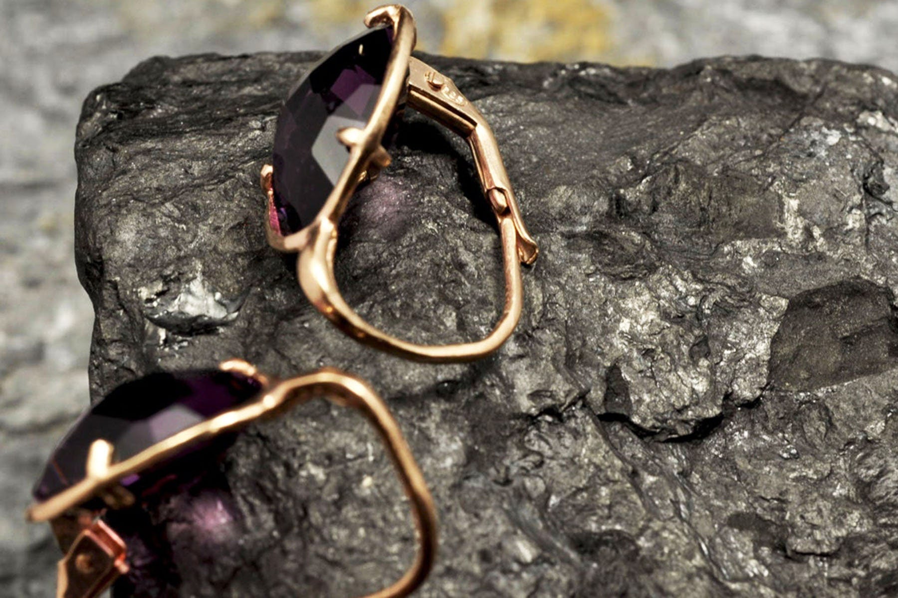 Handcrafted Amethyst Silver Earring, Handmade Amethyst Jewelry, 925 Sterling Silver and Genuine Gemstone Earring