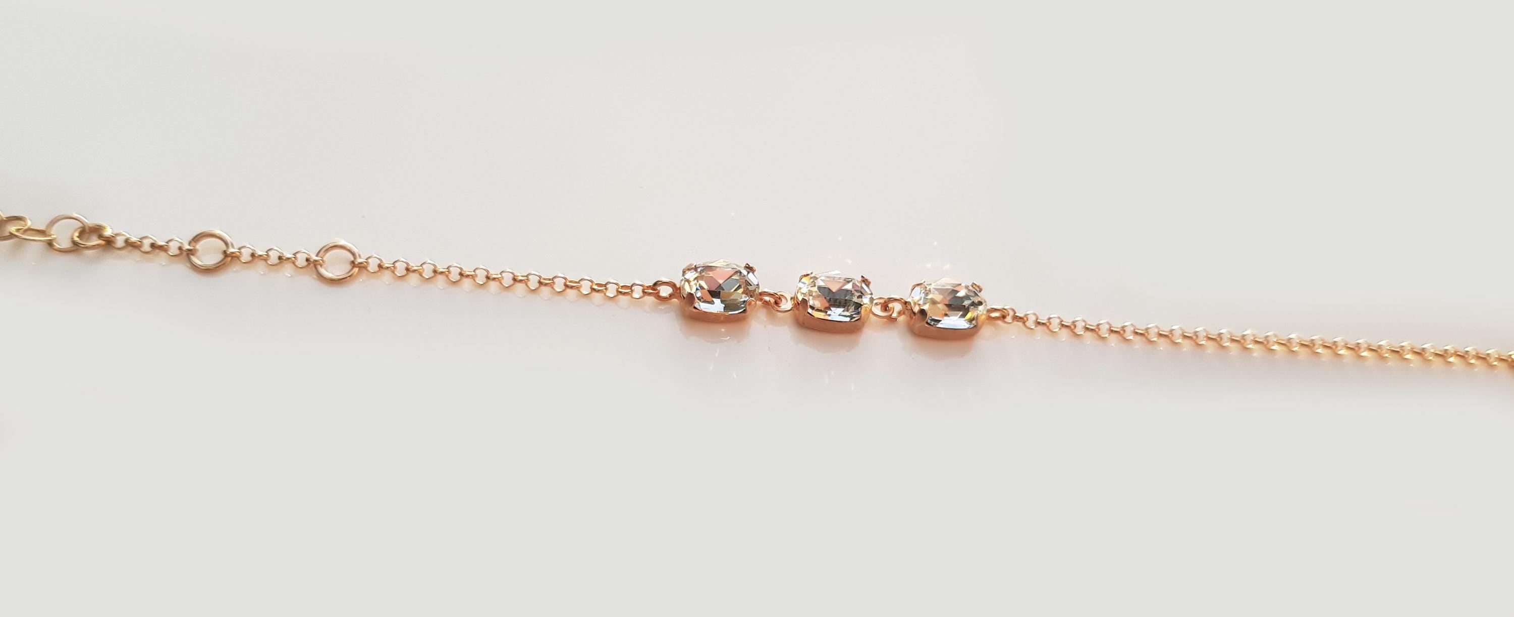 Handmade Genuine Zircon Gemstone Rose Silver Bracelet, Zircon Bracelet Jewelry,Handcrafted Gift For Her, Wedding Gift