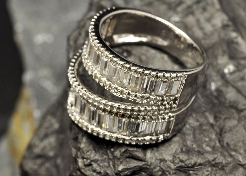 Handmade Zircon Silver Ring,925 Sterling Silver Genuine Zircon Ring,Zircon Jewelry Gift for Her, Wedding Ring Gift