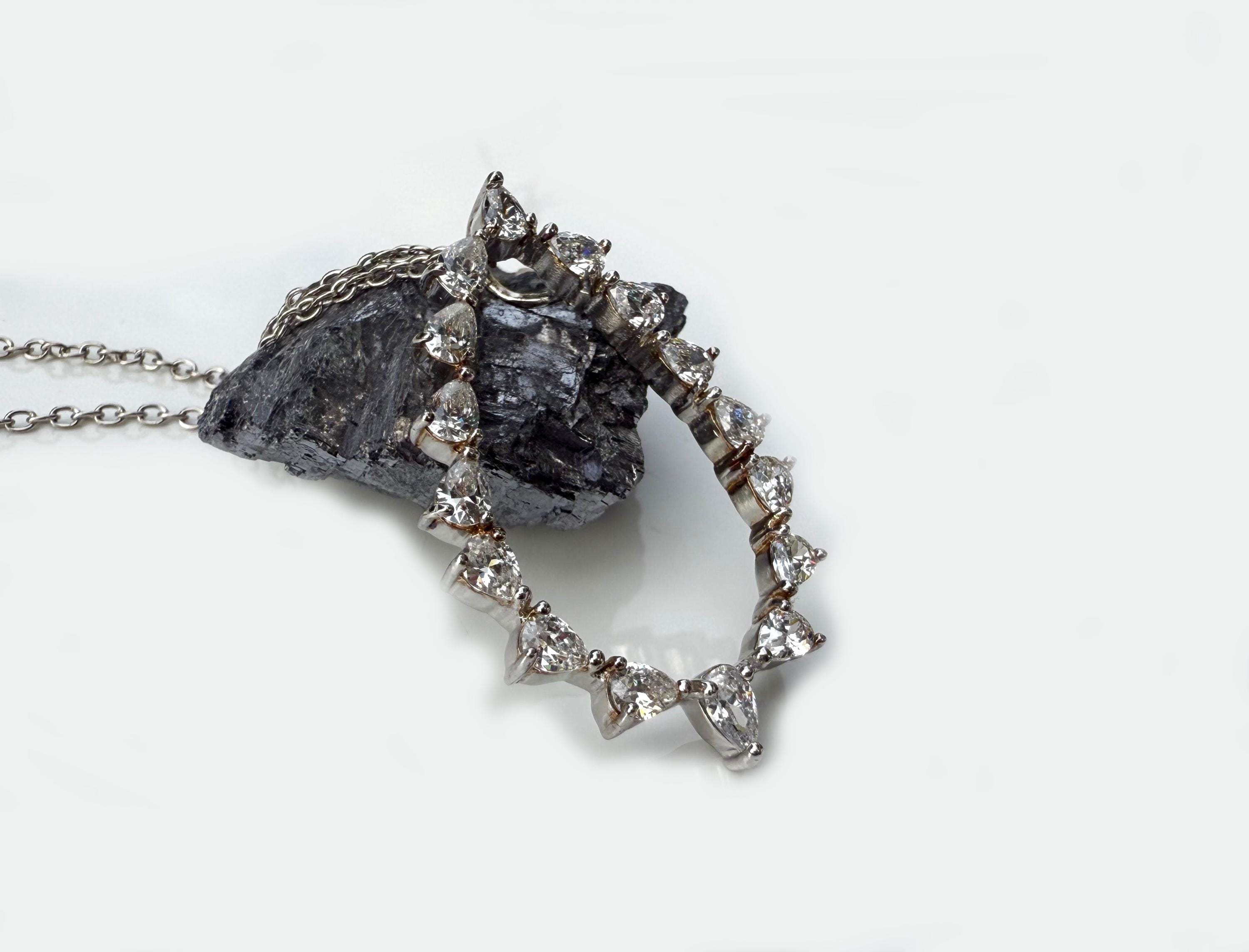 Sterling Silver Zircon Gemstone Necklace: Handmade Wedding Jewelry