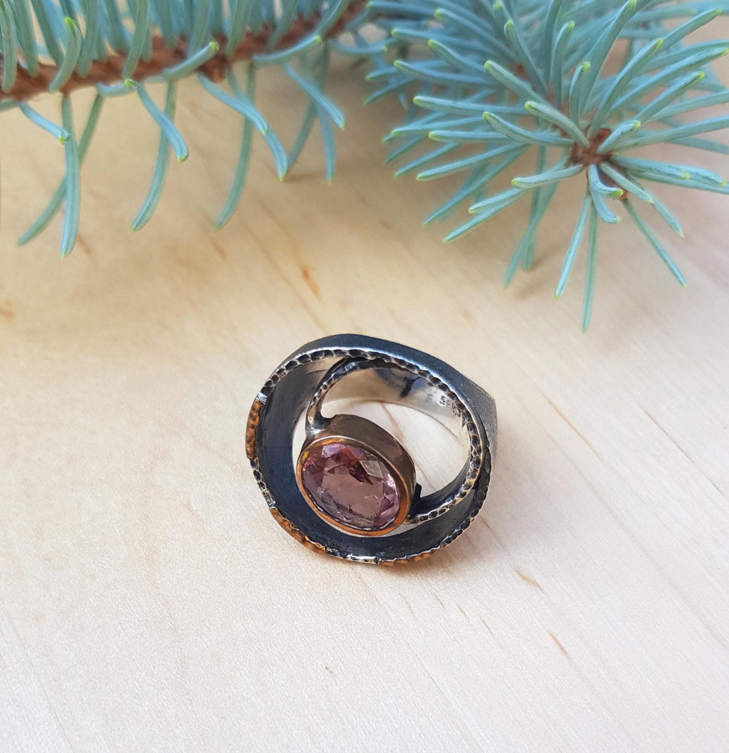 Handmade Color Changing Sultanite Silver Ring: Turkish Gemstone Jewelry