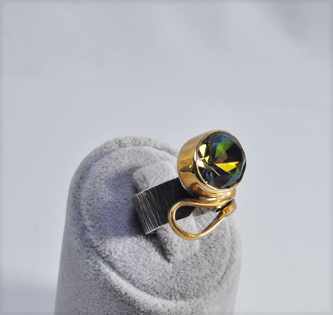 Handmade Genuine Mystic Topaz Silver Ring, Mystic Topaz Sterling Silver Jewelry,Mystic Topaz Gemstone Ring,Anniversary Ring Gift for Her