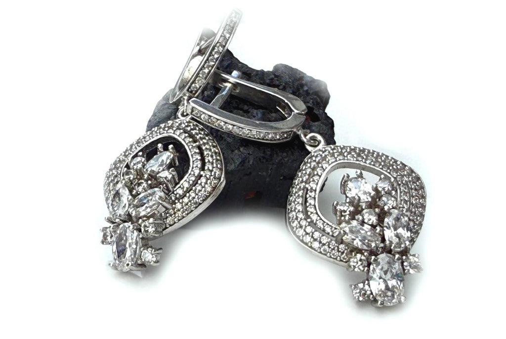 Handmade Sterling Silver Zircon Earrings: December Birthstone Jewelry