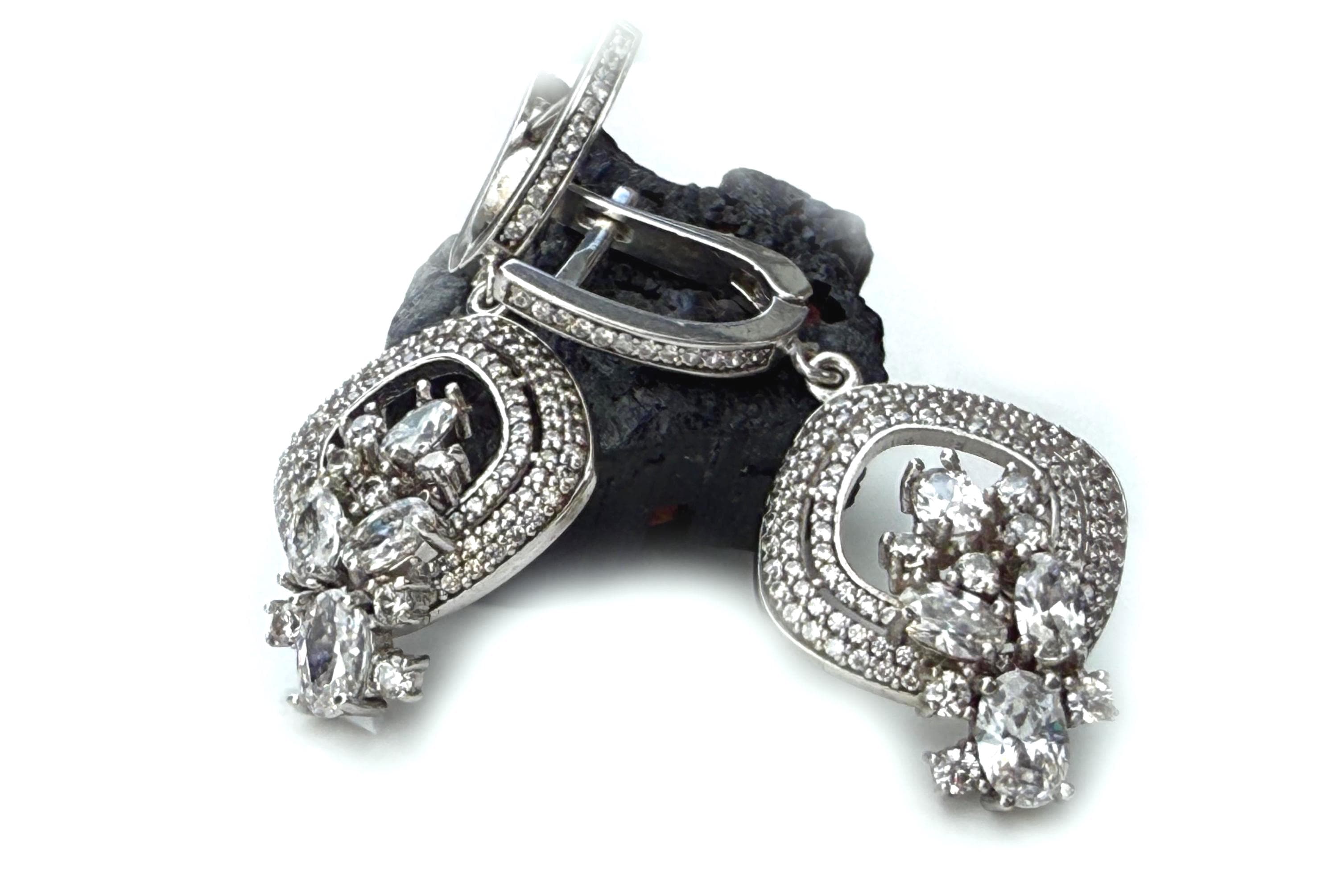 Handmade Sterling Silver Zircon Earrings: December Birthstone Jewelry