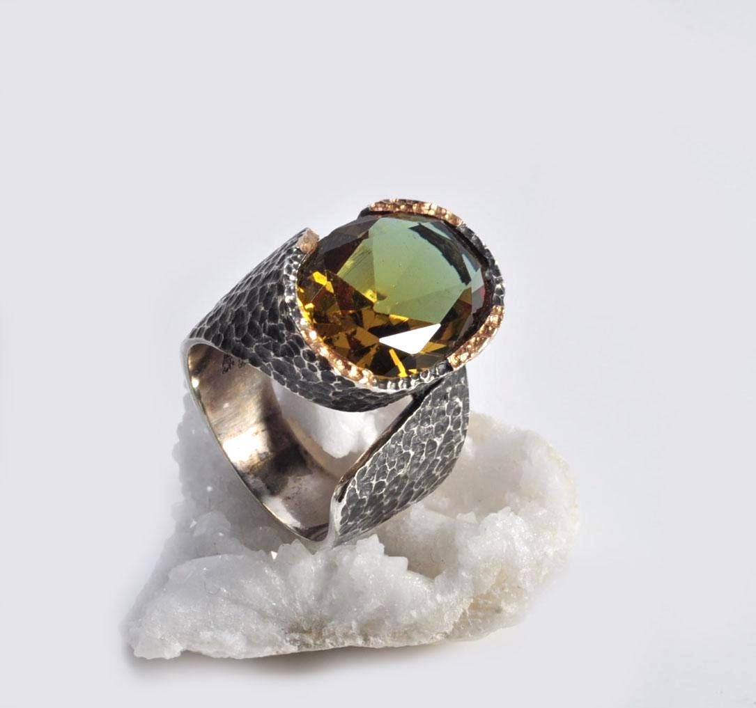 Handmade Sultanite Ring in Sterling Silver, Unique Gemstone Jewelry, Color‑Changing Design