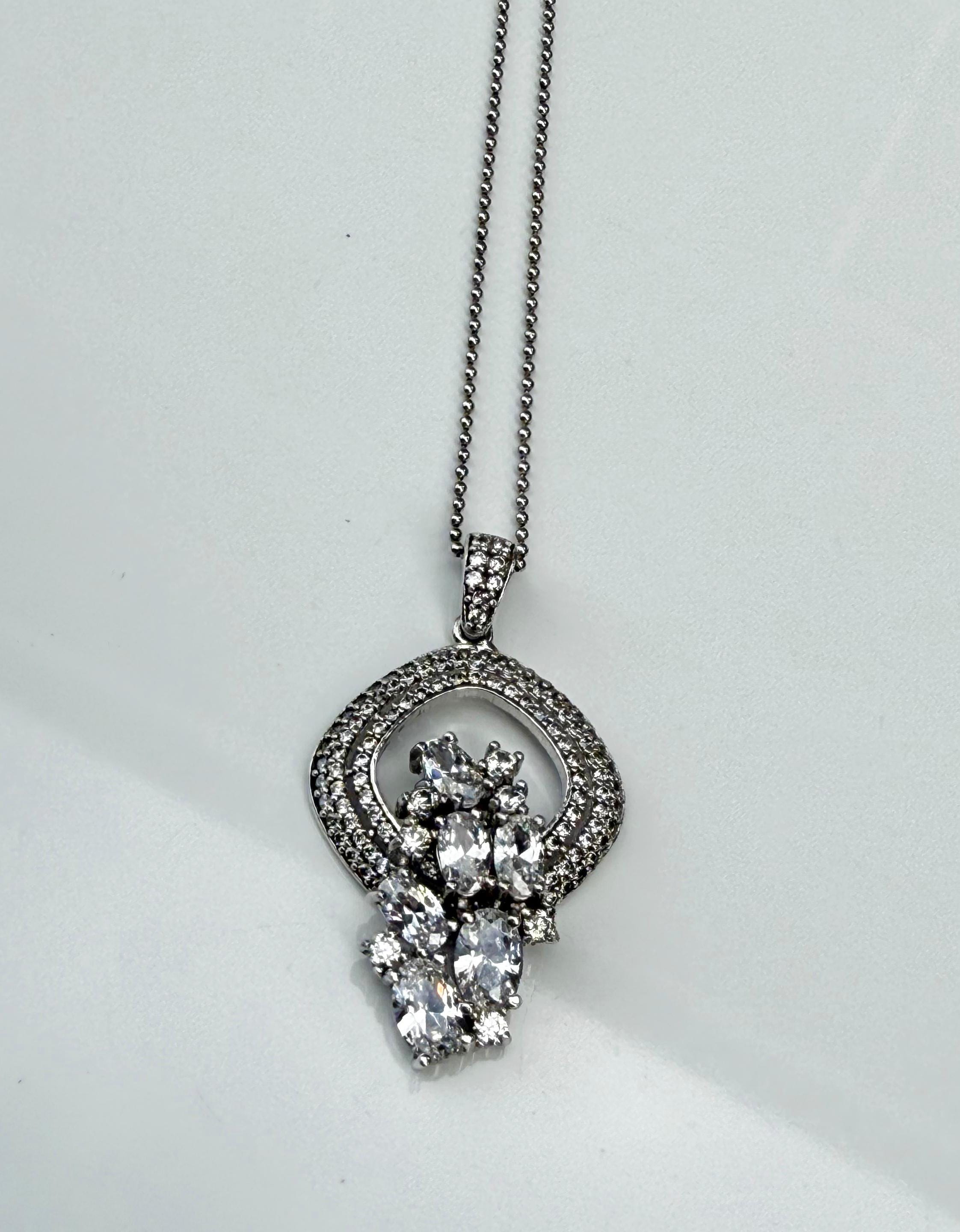Handmade Zircon 925 Sterling Silver Necklace: Wedding Jewelry