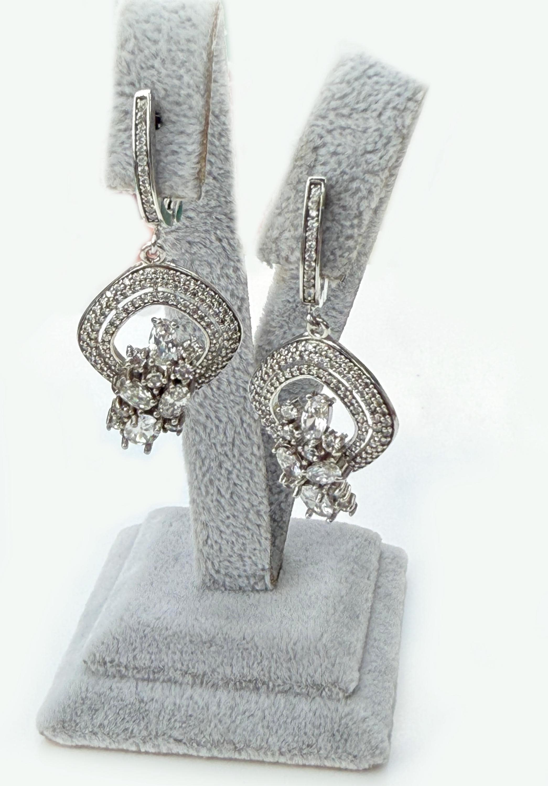 Handmade Sterling Silver Zircon Earrings: December Birthstone Jewelry