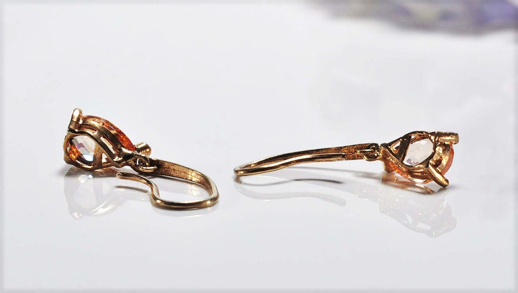 Handmade Genuine Citrine Silver Earring, Citrine Earring Jewelry,Rose Silver Band Citrine Earring,Handcrafted Stud Earring,Gift for Her