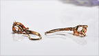 Handmade Genuine Citrine Silver Earring, Citrine Earring Jewelry,Rose Silver Band Citrine Earring,Handcrafted Stud Earring,Gift for Her