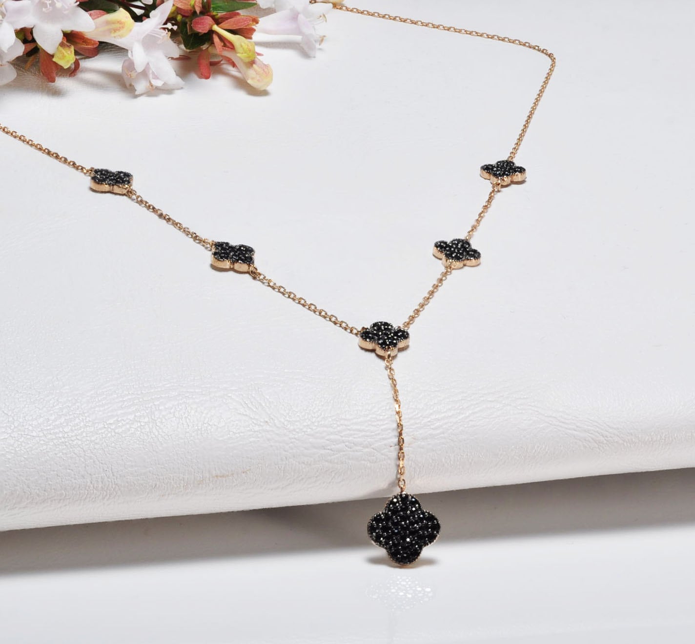 Handmade Black Zircon Silver Necklace,925 Sterling Silver Genuine Authentic Necklace, Black Zircon Gemstone Jewelry Gift for Her