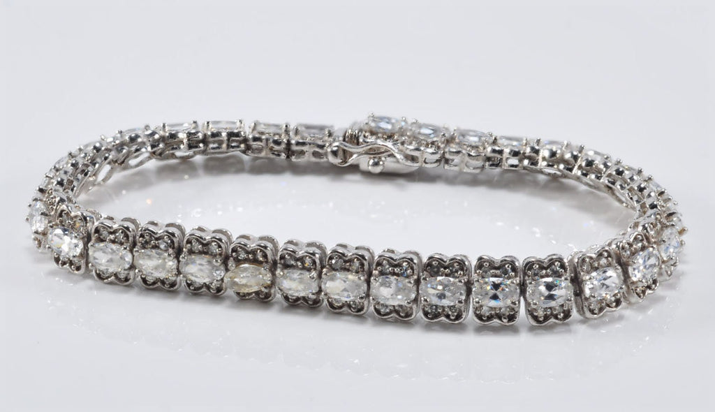 Handmade Genuine Baguette Zircon Gemstone Silver Bracelet, Zircon Bracelet Jewelry,Handcrafted, Gift For Her, Wedding Gift