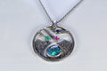 Handmade Genuine Mother of Pearl Emerald Ruby Sapphire Silver Necklace, Multistone Jewelry, Gift for Her